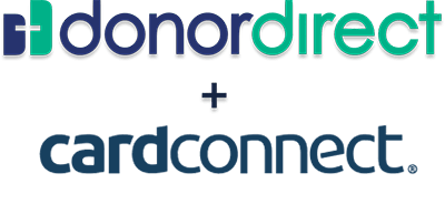 Donor Direct plus Card Connect logos