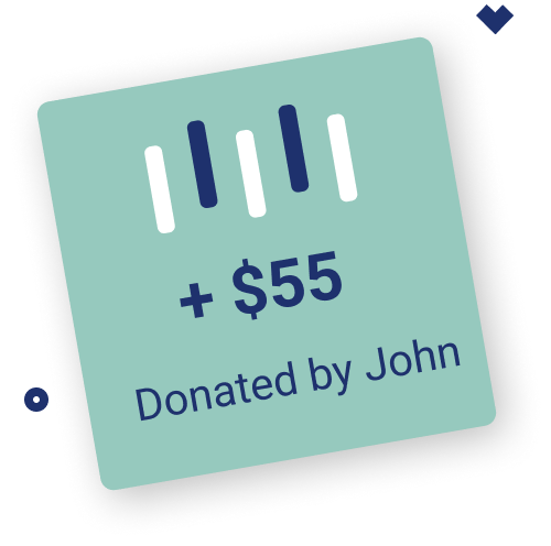 graphic image of $55 Donated by John
